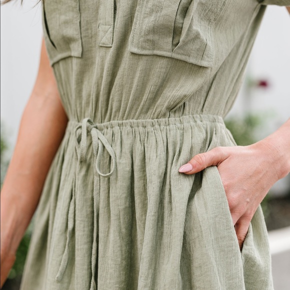 Summer Camp Sage Shirt Dress - Picture 7 of 8